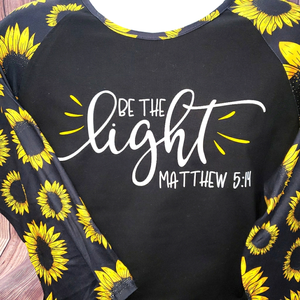 Sunflower sleeve boutique style Raglan 3/4 sleeve Tee